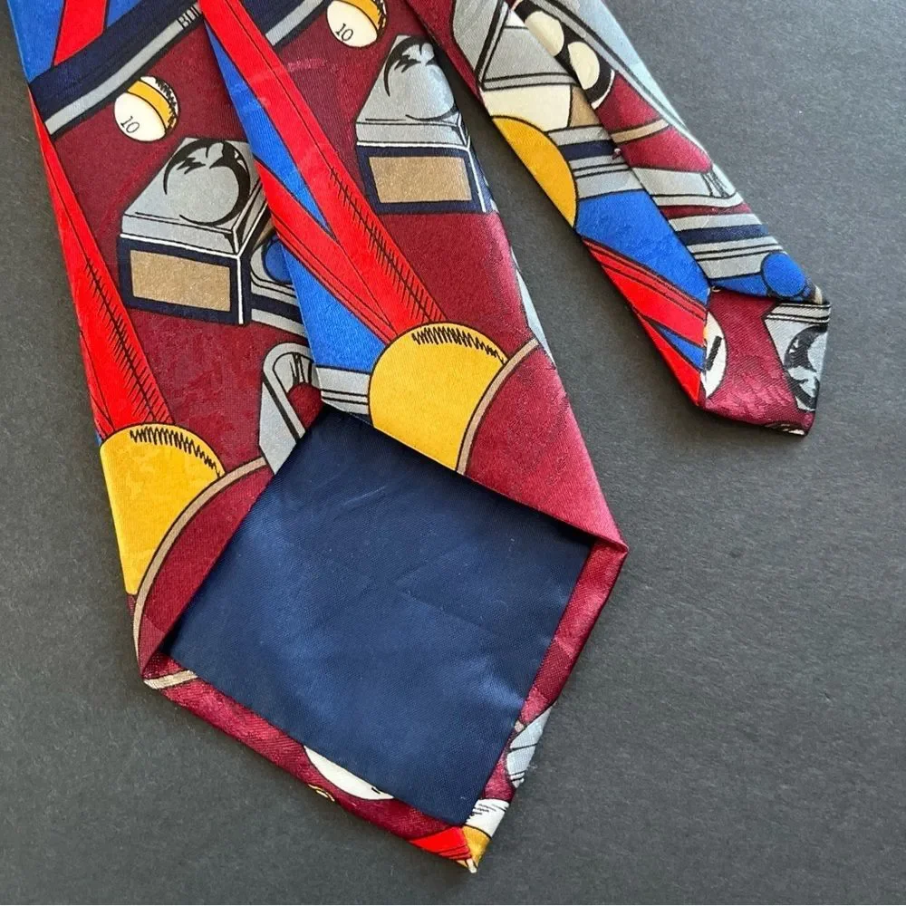 Dimoda Hand Made Neck Tie Polyester Billiards Theme Novelty Classic Width